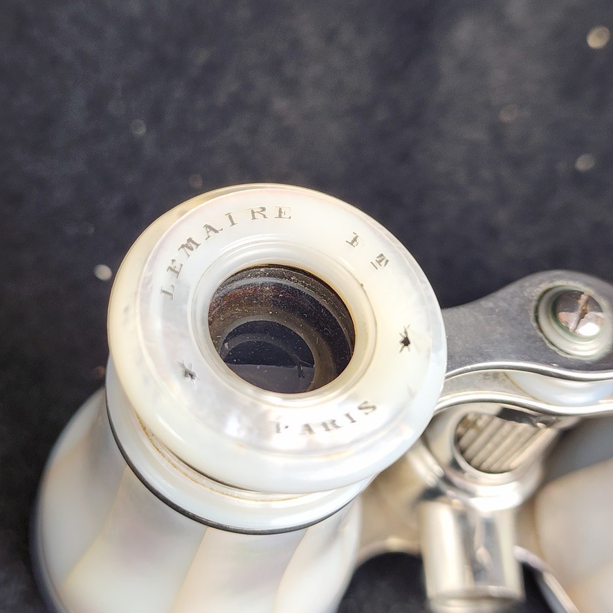 Antique Lemaire Fabt Opera Glasses Mother of Pearl French Binoculars RARE DESIGN