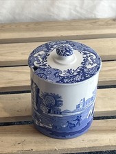 Spode Blue Italian conserve/jam/marmalade jar/pot with matching lid