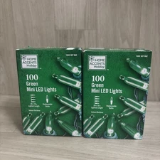 HOME ACCENTS 100 HOLIDAY GREEN MINI LED CHRISTMAS STRING LIGHTS SET 28FT 10IN