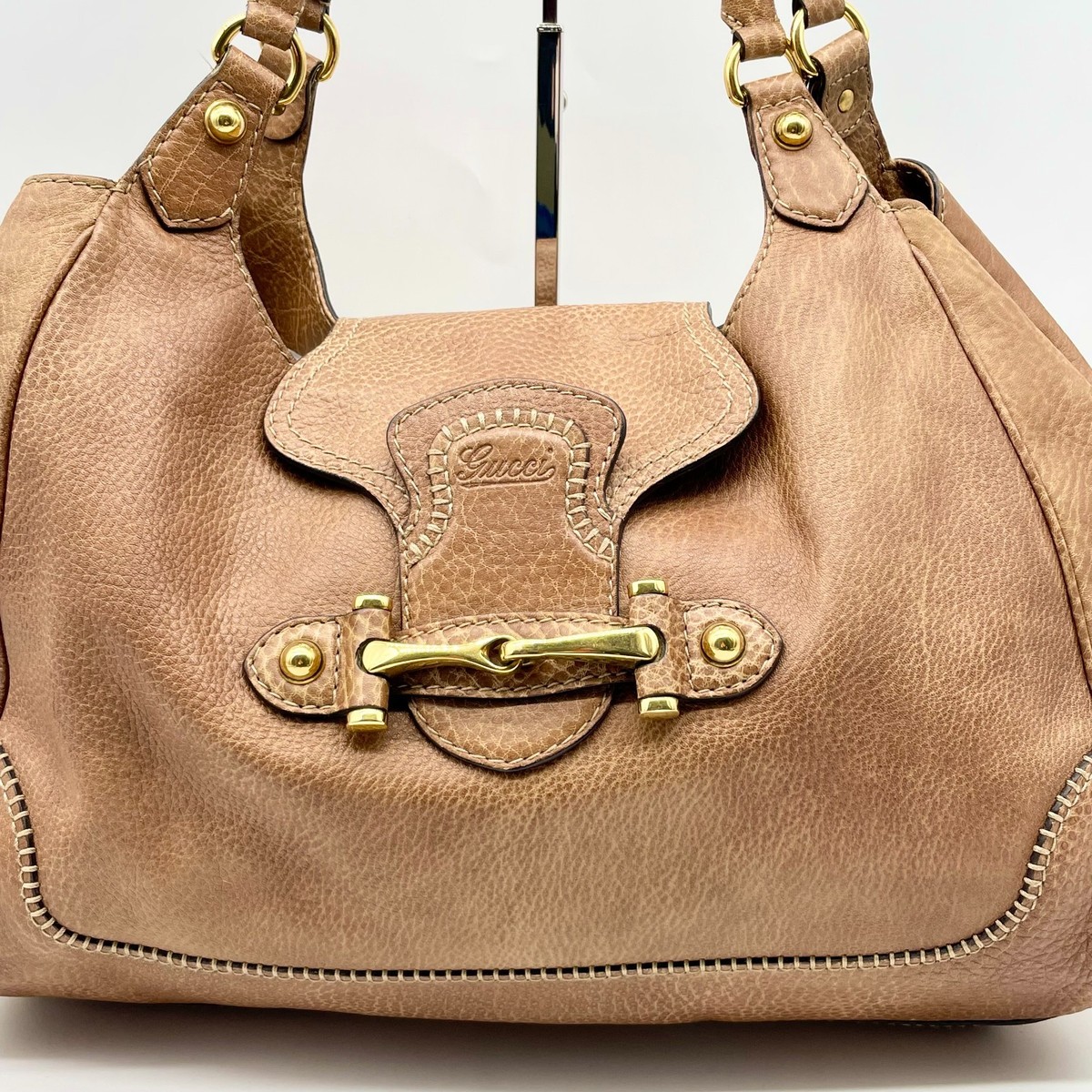 Gucci Handbag Horsebit Shoulder Tote bag Brown Leather 223958 Y2K