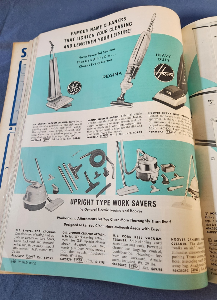 Rare! Vtg. 195060's WORLD WIDE Catalog Gen. Merchandise Clothes Clocks