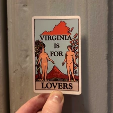 Virginia is for the Lovers Tarot Glossy Vinyl Sticker | Oracle Card Stickers