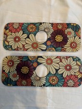 2 Pcs Plant Kitchen Sink Splash Guard Faucet Mat Colorful Bright Flowers Fau...
