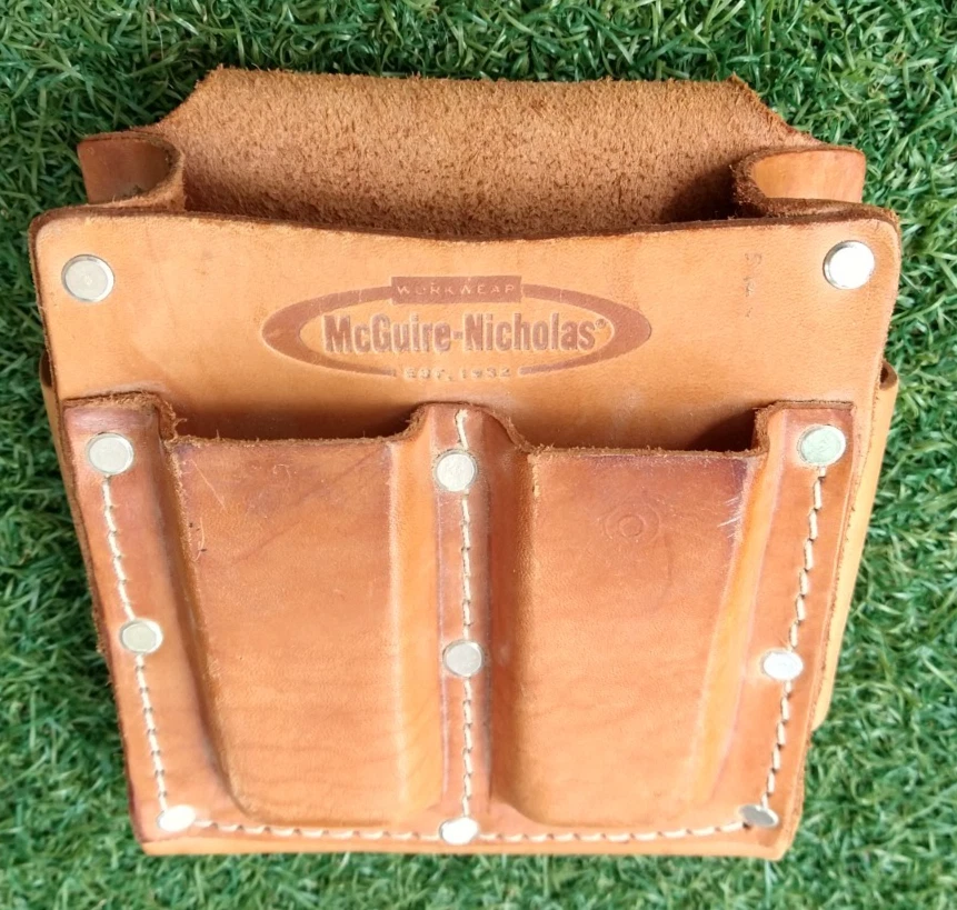 BOLSA CINTURÓN HERRAMIENTAS CUERO MCQUIRE NICHOLAS 3 BOLSILLOS - EXCELENTE ESTADO Foto 4 de 4