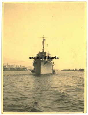 Genuine Photo Italian Loot Torpedo Boat TA-29 Ship ''Eridano'' in Port Italy 1944