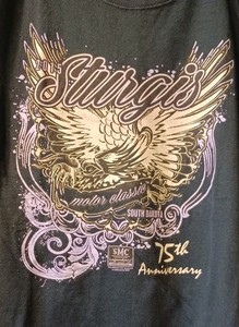 2015 STURGIS MOTOR CLASSIC TSHIRT 75TH ANNIV WOMENS XL