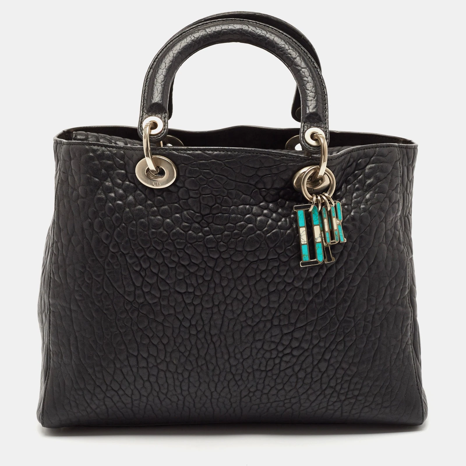 Grand fourre tout femme Dior en cuir grainé canyon noir