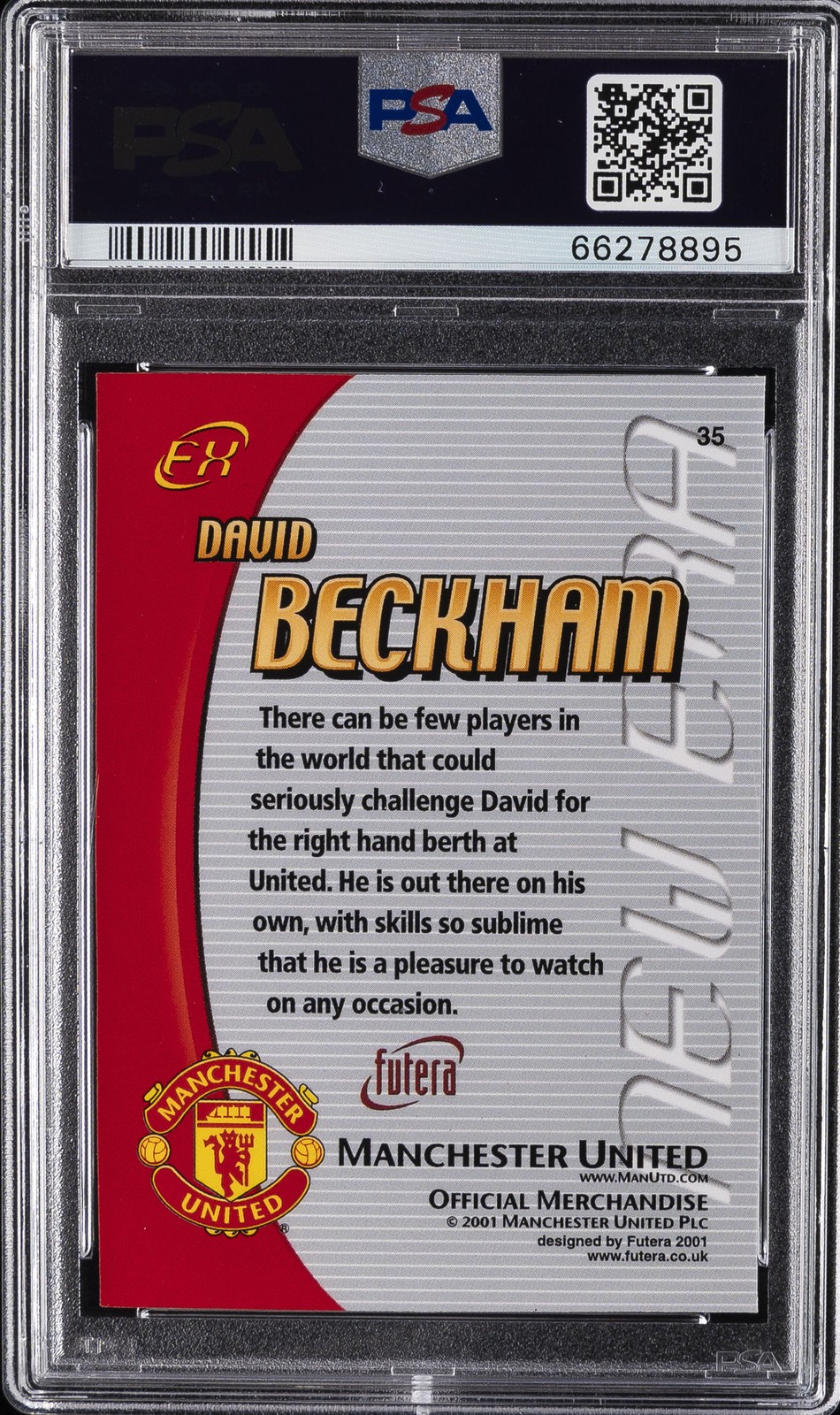 2000 FUTERA MANCHESTER UNITED FX #35 DAVID BECKHAM PSA 8 view 2