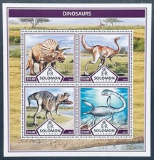 SOLOMON ISLANDS DINOSAUR STAMPS 2017 MNH PREHISTORIC ANIMAL DINOSAUR TRICERATOPS
