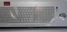 Aluminum USB Wired Keyboard w/Numeric Keypad for Apple Mac iMac Macbook mluxkeya