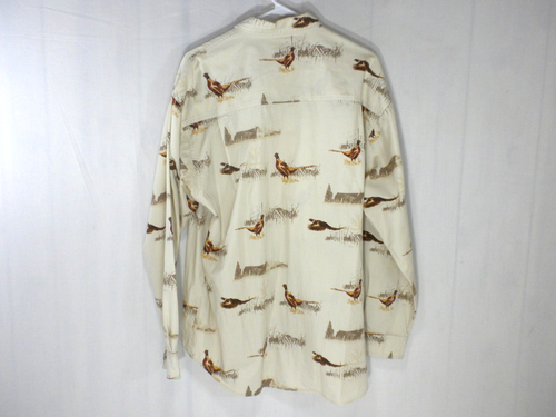 Camisa Columbia River Lodge Para Hombres Faisán Caza Estampado Pájaro Perro Abotonada - Imagen 4 de 10