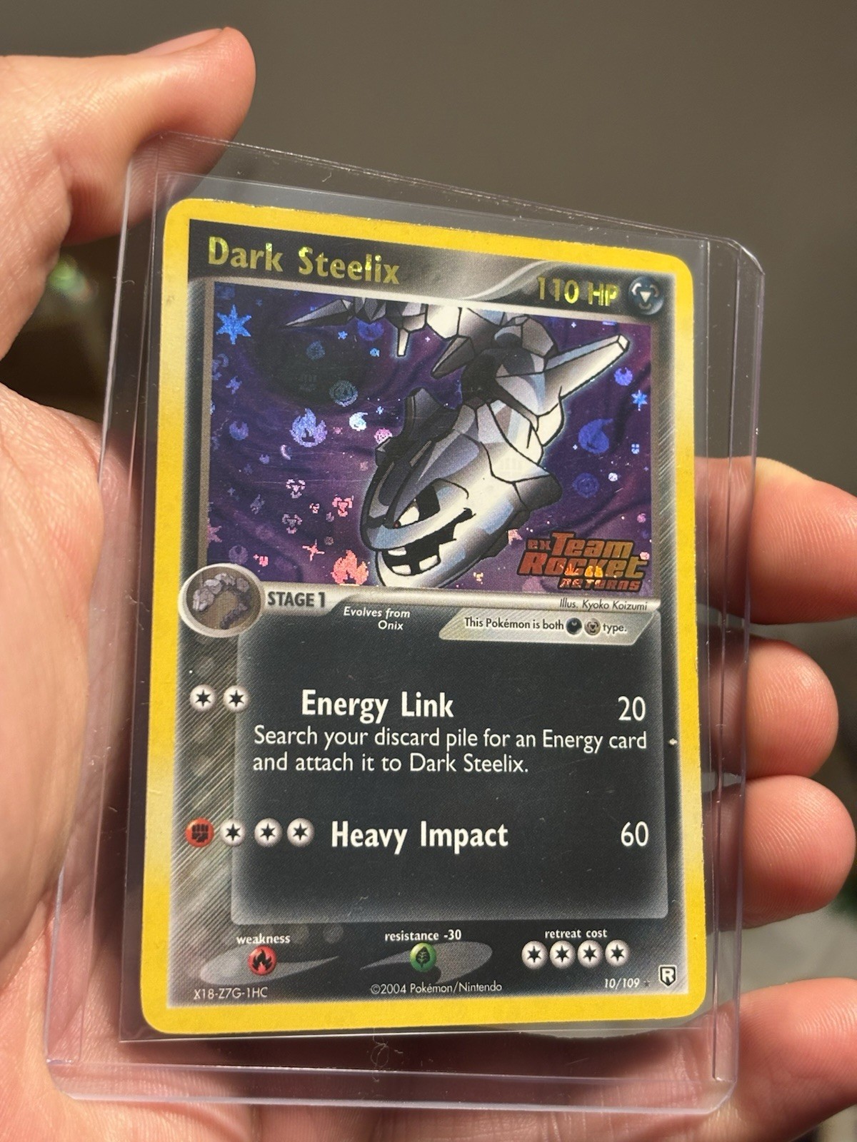 Pokémon Dark Steelix 110 HP Team Rocket Returns 10/109 Holo Rare 2004 Card