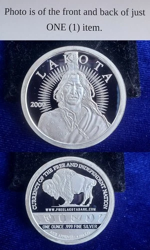 2009 Native Indian Lakota Crazy Horse Warrior 1 Troy Oz 999 Silver Proof Round