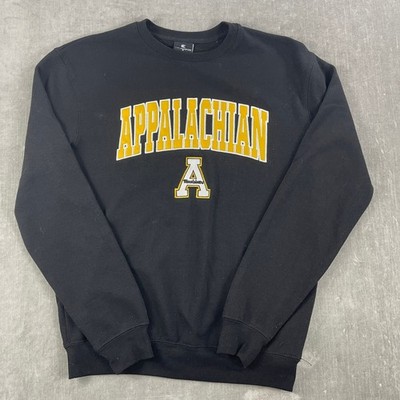 Appalachian State Mountaineers Colosseum Mens S Black Sweatshirt Tackle Twill
