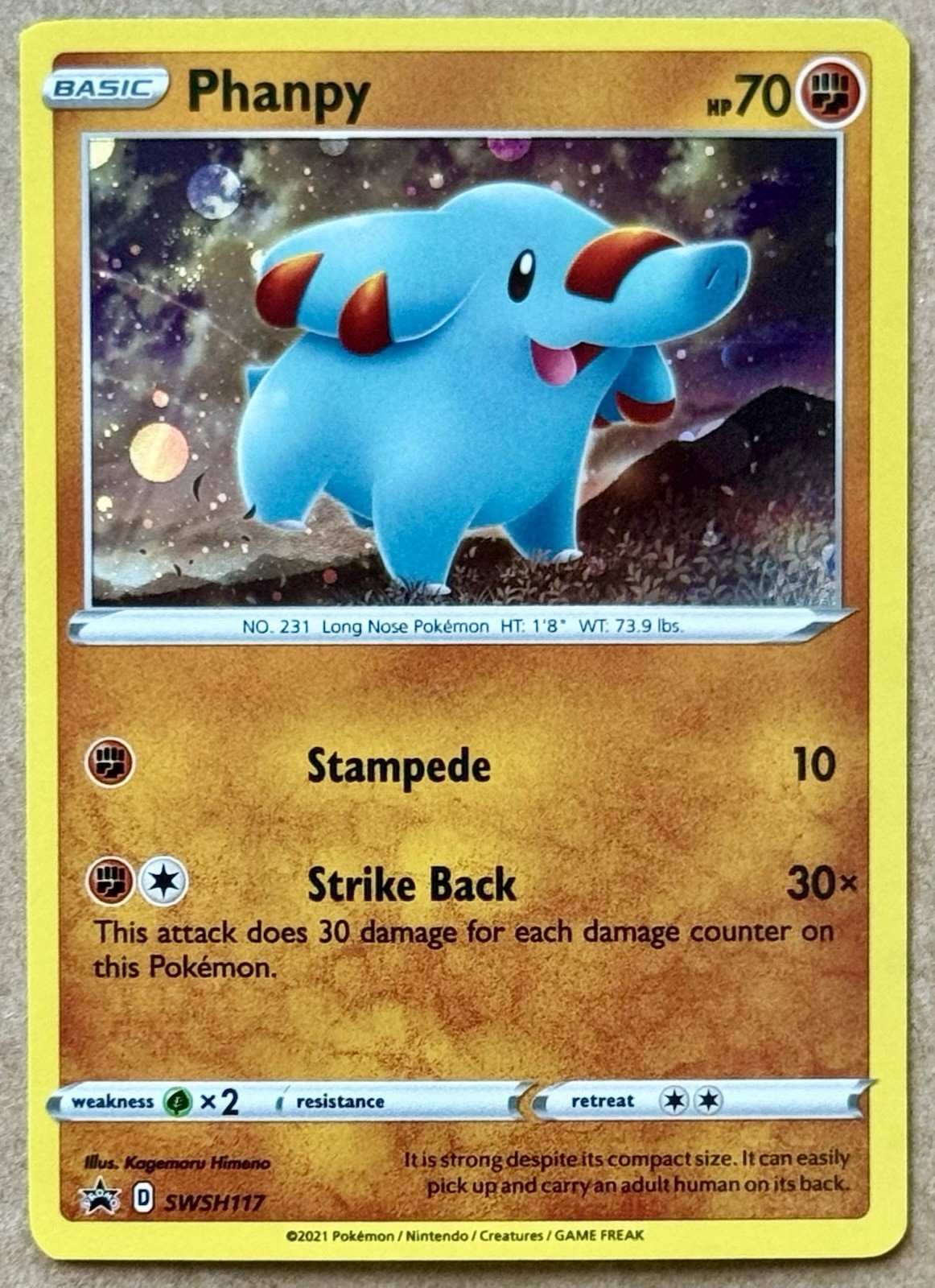 2021 POKÉMON SWORD & SHIELD BLACK STAR PROMO PHANPY HOLO SWSH117 QTY