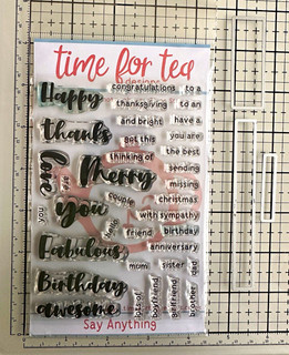 Time For Tea Designs Say Anything Clear Stamp Set Sentiments and Dies