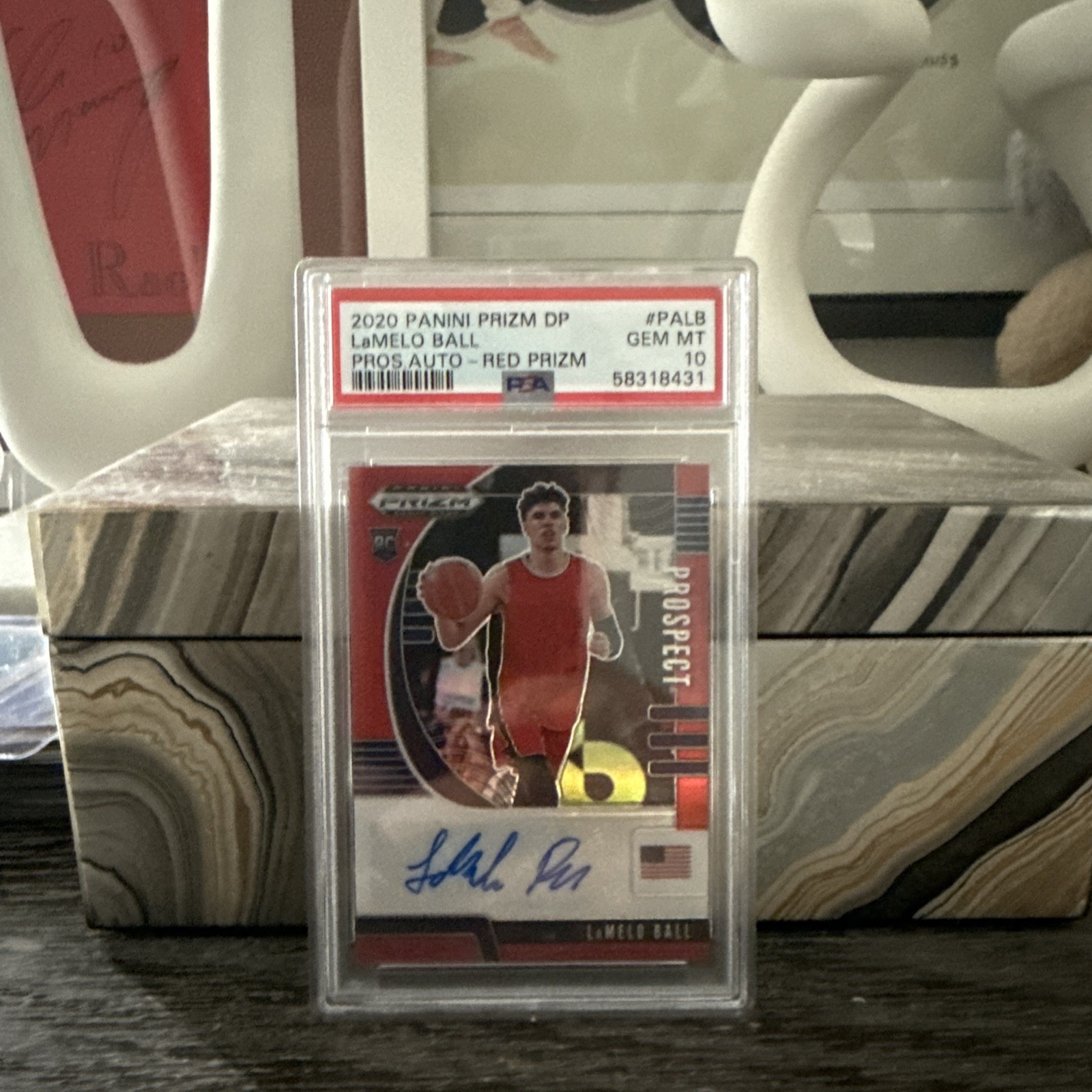 2020-21 Panini Prizm DP-LaMelo Ball-Prospect Auto /199 - Red Prizm #PALB-PSA 10!