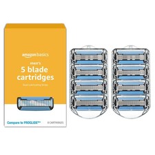 Amazon Basics 5-Blade MotionSphere Razor Refills 8 Count Pack of 1 , BLUE