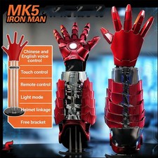 US  1:1 Iron Man MK5 Gauntlet Arm Wearable Cosplay Armor Voice/Remote Control