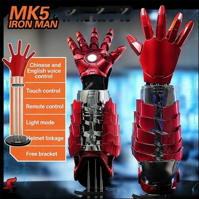 US!!! 1:1 Iron Man MK5 Gauntlet Arm Wearable Cosplay Armor Voice/Remote Control