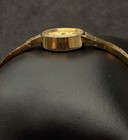 Vtg New 1982 TIMEX Q Women’s 25mm Quartz Watch Gold Case Bracelet Textured Dial