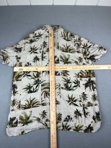 Banana Republic Shirt Mens L Hawaiian Floral 100% Linen Short Sleeve Button Up - Picture 12 of 12