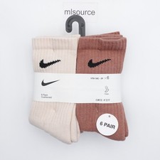 Nike Dri-FIT Performance 6-Pack Crew Socks UN0019-W0J Little Kid's Size 10C-3Y