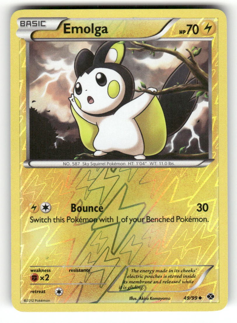 Emolga 49/99 Uncommon Next Destinies Pokemon Reverse Holo MP Akira Komayama