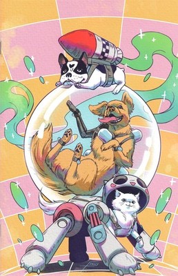 Man's Best #1 cover C Frany 10 copy incentive variant cat dogs in space Boom