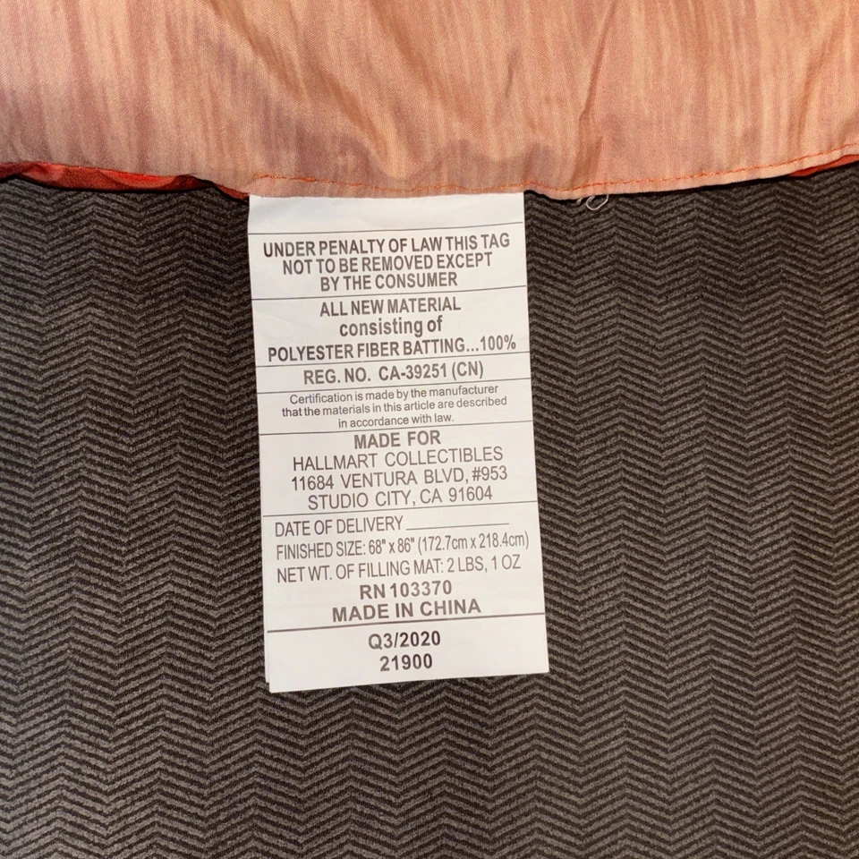 Basketball Reversible Court/Ball Bed Comforter. Orange 68” X 86”. Please Read! - Image 2 of 4