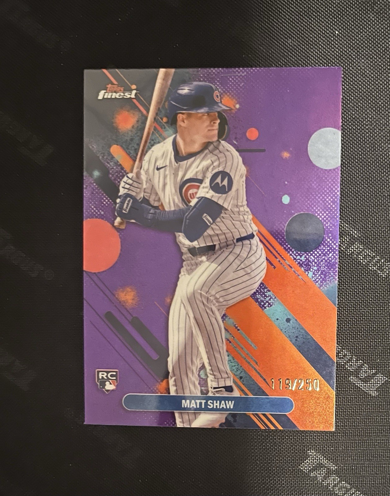 2025 Topps Finest - Common Matt Shaw #85 Purple Refractor /250 (RC)