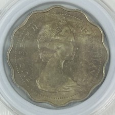 1966 Bahama Islands 10 Ten Cents Coin Bonefish Queen Elizabeth Ungraded Coin