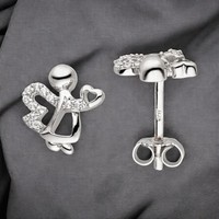 Ohrstecker Engel 925 Sterling Silber 24 Zirkonia Ohrringe