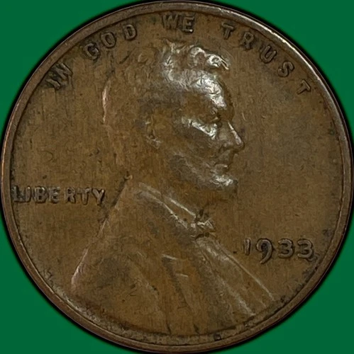 1933 Lincoln Wheat Cent Extremely Fine XF Coin #33661