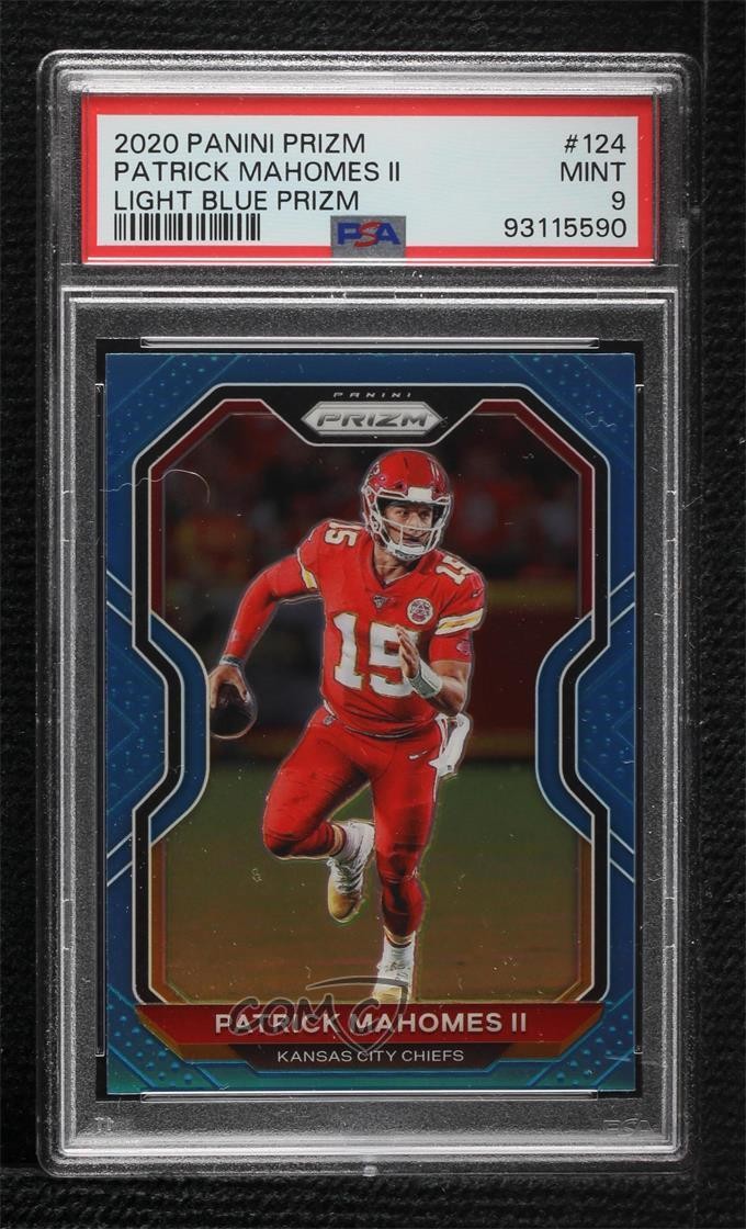 2020 Panini Prizm Light Blue Prizm Patrick Mahomes II #124 PSA 9 MINT 8uc