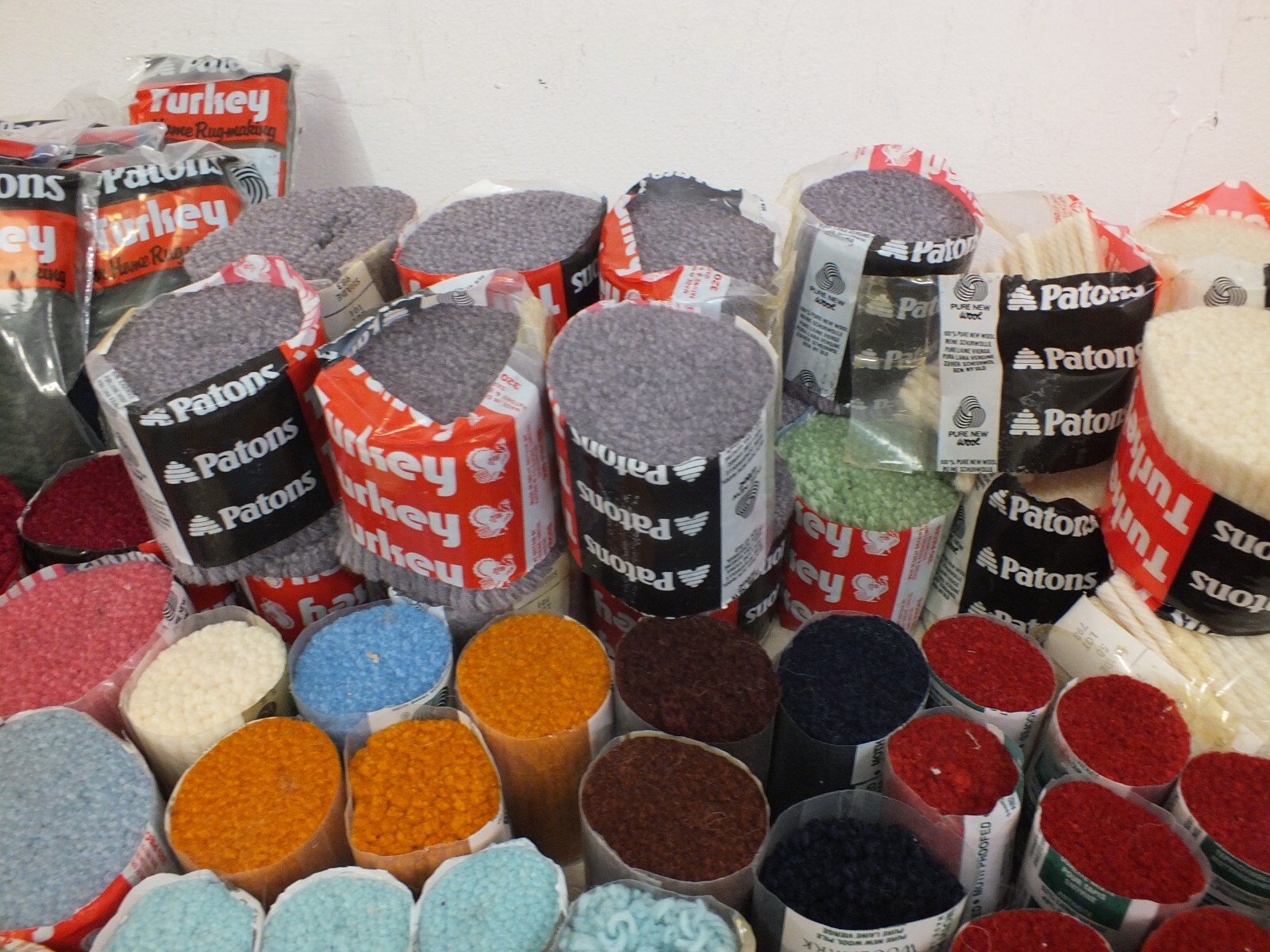 Large Joblot of Vintage Rug Wool & Tools Patons Turkey Woolmark