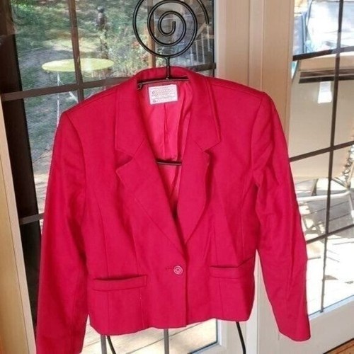 Pendleton, Pendleton Vintage Red Sz. PM 100% Wool Lined Button Blazer with Pockets