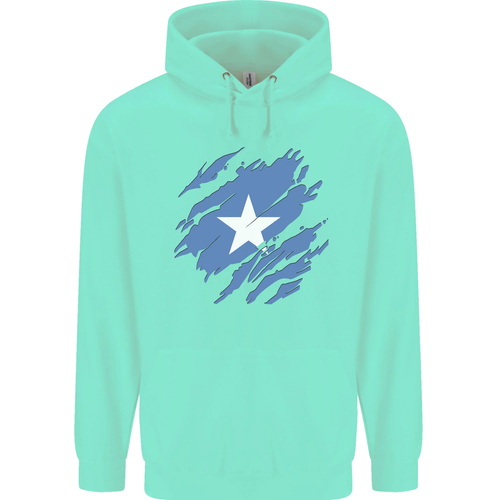 Torn Somalia Flag Somalian Day Football Childrens Kids Hoodie - Picture 27 of 88