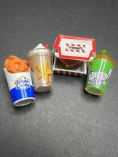 Mini Brands LotOf4 Baby Yoda, White Castle, TGIF Burger CarlsJr. chocolate Shake