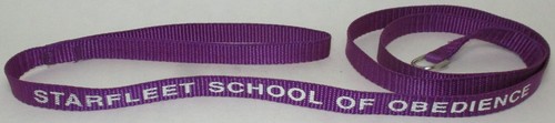 "Starfleet School of Obedience" SMALL PET LEASH Purple Generic Print Star Trek
