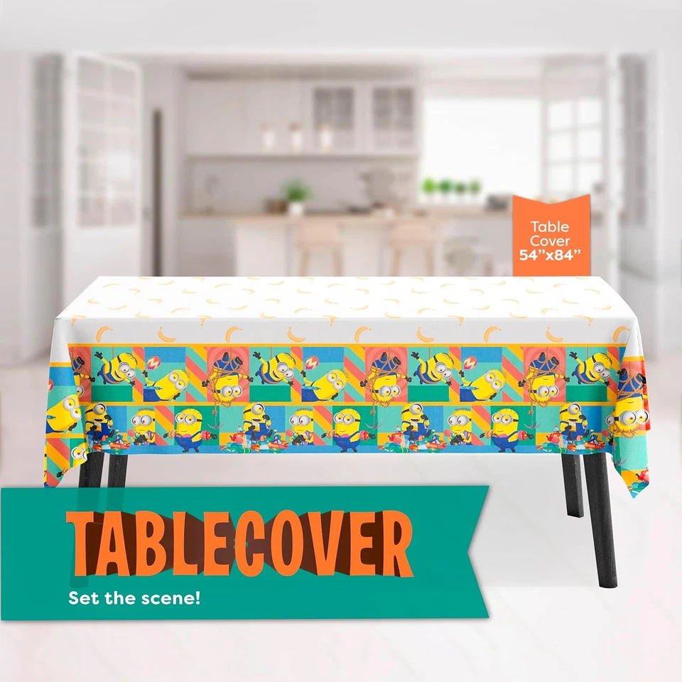 Decoraciones Fiesta Cumpleaños Minions | Mantel, Platos y Servilletas para 16 | Min Foto 4 de 4