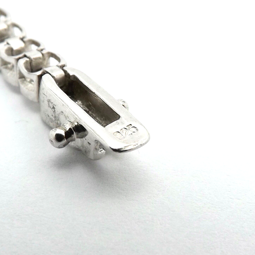 Sterling Silver April Birthstone Fishtail Set Tennis Bracelet 7in New - Picture 7 of 9