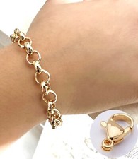 Kids Belcher Bracelet 4” Age Newborn Baby Child Rolo Links 18ct 18k Gold Plated