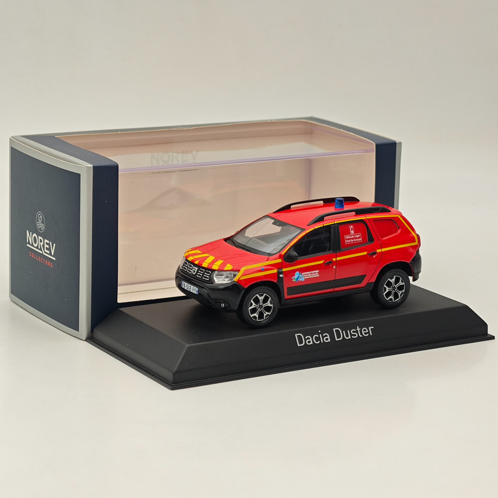 Norev Duster 2020 1:43 NOREV Dacia Duster 2020 Pompiers - VLCdG 62 - Miniature Échelle 1:43