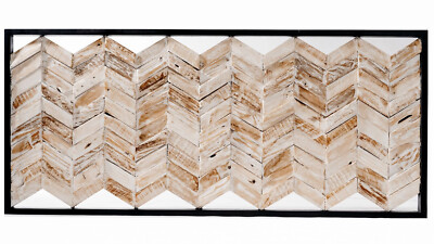 Wandbild Melamba 130x57 Teakholz Weiss Wand Deko Holz Boho Style Bild Art Loft