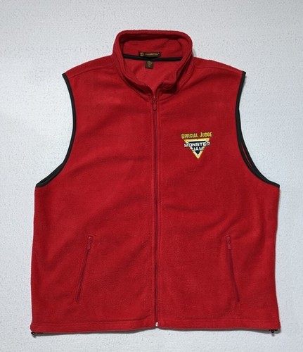 Monster Jam Fleece Vest Official Judge Men's XXL 2XL Red RARE Monster Trucks - Picture 7 of 10