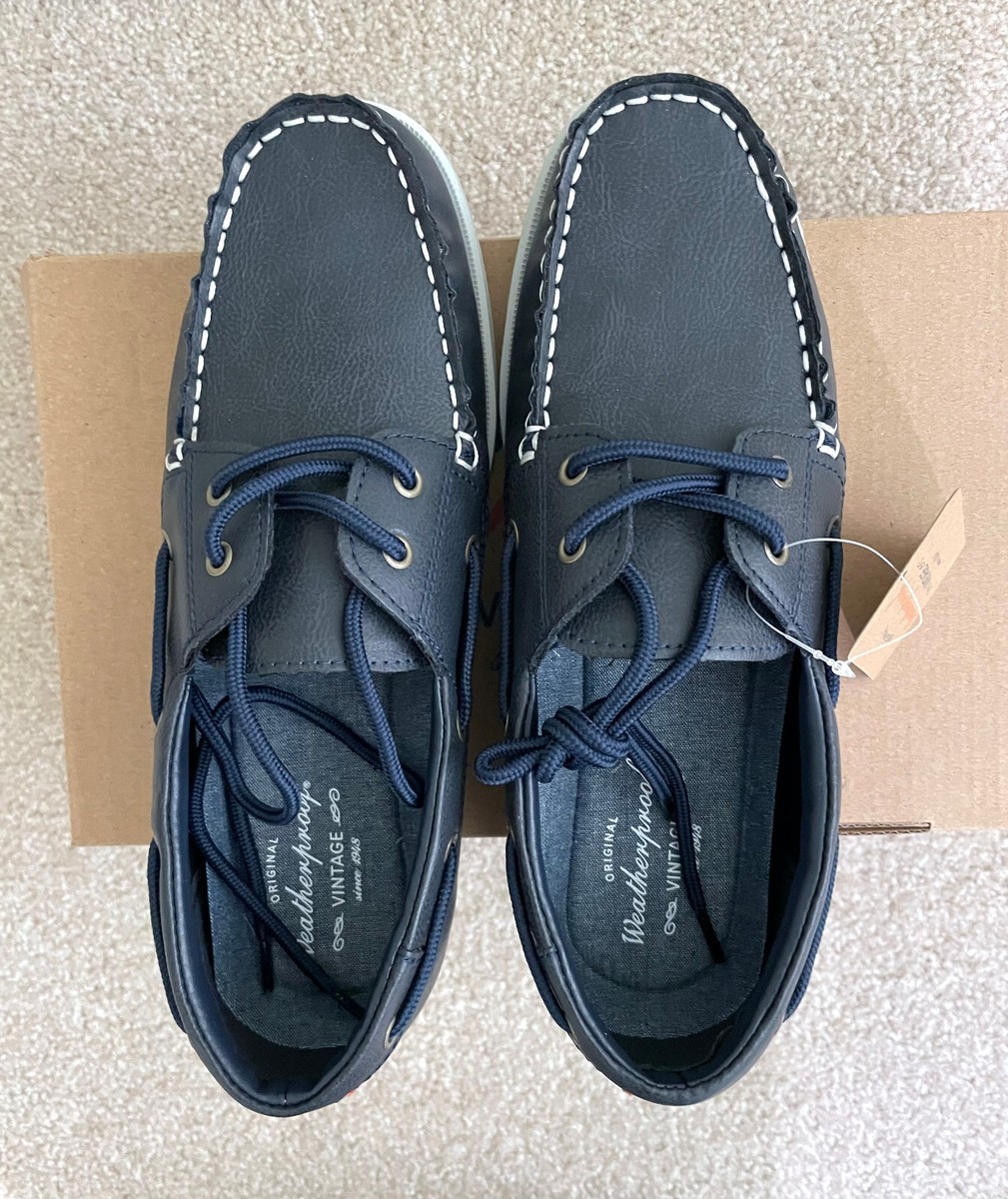 NEW Weatherproof Vintage Benny Loafer Navy Blue Boat Shoes  display picture 3