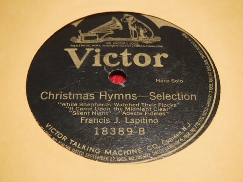 Neapolitan Trio Lapitino 78 RPM 1917 Victor 18389 Silent Night Christmas Hymns - Imagen 2 de 5