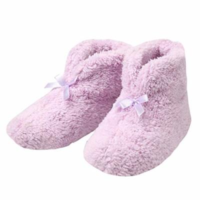 MSR Imports Women's Chenille Slippers - Soft Ultra-Plush Booties, Pink Large 8-9