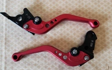 Ride It Forever Moto Adjustable Motorcycle Brake & Clutch Levers H-250/F25 Red
